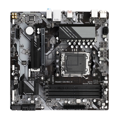 Материнская плата Gigabyte A620M GAMING X, Micro-ATX, AM5, AMD A620, 4xDDR5, 4xSATA, 1xM.2, 1xPCI-E 4.0 x16, 1xPCI-E x1, 1xHDMI, 1xDP, 1x 1Gb LAN, 1xUSB 3.2 Gen 2, 2xUSB 2.0, 2xUSB 3.2 Gen 1, 3x3.5mm, 7.1, ATX