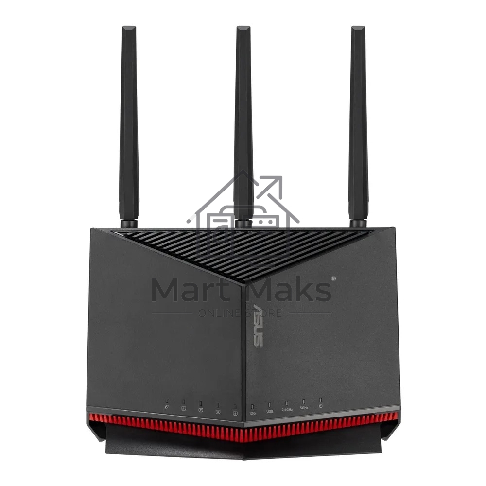 Маршрутизатор ASUS RT-BE86U, черный/красный, 90IG08W0-MO9A0V