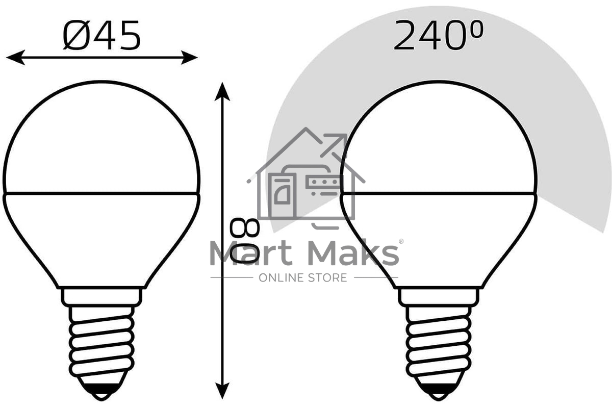 Лампа светодиодная Gauss Led Globe-dim E14 7Вт 4100К диммируемая 105101207-D