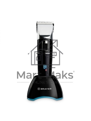 Машинка для стрижки BRAYER BR3402, LED-дисплей, 4 насад, турбо, титан. покр, регу. высоты лезвий