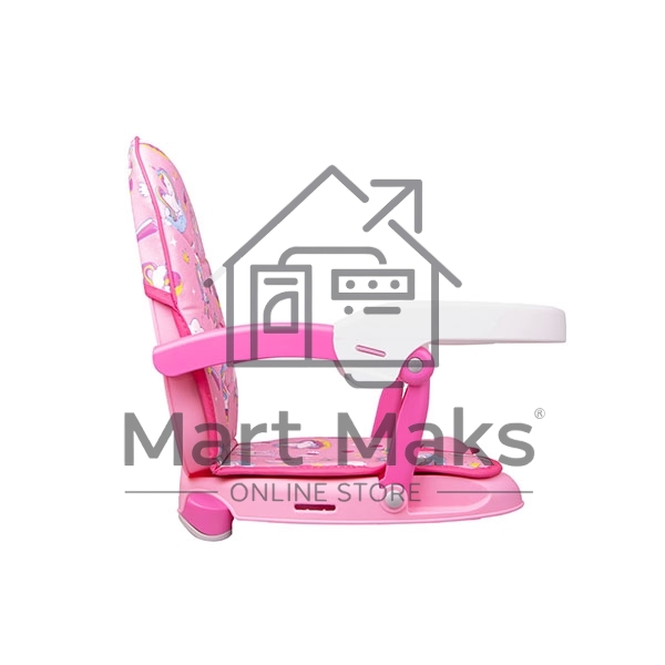 Стульчик для кормления BQ BCH012 Unicorns. Стульчик-бустер BQ BCH012. Гипоалергенные безопасные материалы/Съемный чехол из экокожи. Удобный, устойчив к загрязнению и легко моется/Съемная столешница/Безопасность малыша: устойчивая конструкция, нескользящие