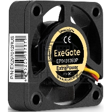 Вентилятор корпусной ExeGate ExtraPower EP04010B3P, 40x40 мм, 7800 об/мин, 38 дБ, 3 pin, без подсветки