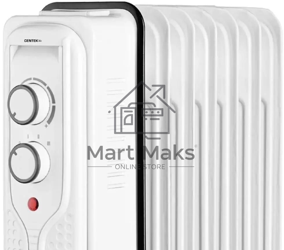 Масляный обогреватель Centek CT-6205 (7 секций), белый, 700/1000/1500 Вт, 15 м2, 3 режима, термостат