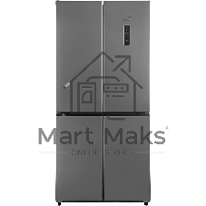 Холодильник Hyundai CM45083F нержавеющая сталь трехкамерный 289/144л морозилка снизу, No Frost, Side by Side