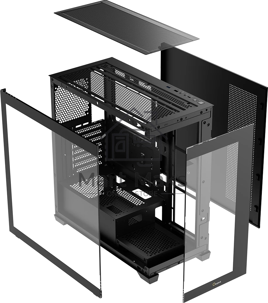 Компьютерный корпус Ocypus Gamma C72 BK ARGB  ATX / win / black / 4 ARGB fans / no PSU / Tempered Glass