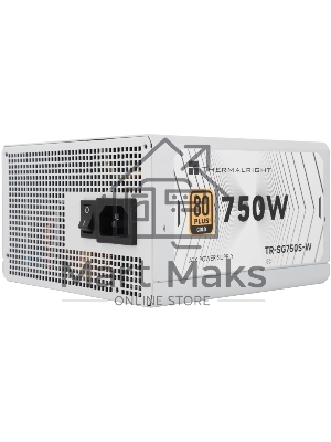 Блок питания 750W/Power Supply Thermalright, 750W 80+ Gold (ATX, 3.1, PCIe 5.1, Non-modular, 1x24(20+4)pin, 1xCPU 8(4+4)pin, 2xPCIe*2 8(6+2)pin, 5xSATA3, 1x12+4pin (12VHPWR PCIe 5.1 12+4pin 600mm), 3xMOLEX4pin, Active, 120x120мм, 150x140x86mm, APFC, white