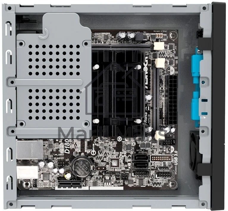 Компьютерный корпус Slim Case Powerman ME100S-BK front fan 4cm, 120W adapter, Mini ITX, VESA