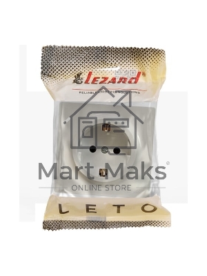Розетка 1-м ОП LETO с заземл. ПБТ крем LEZARD 752-0300-122B