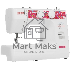 Швейная машина Janome 1543 белый/розовый, электромеханическая, вертикальный качающийся, 17 операций, петля полуавтомат