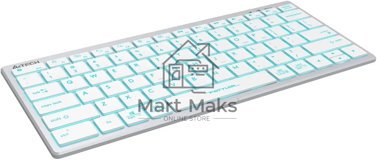 Клавиатура A4Tech Fstyler FX61 проводная, USB, белый/синий