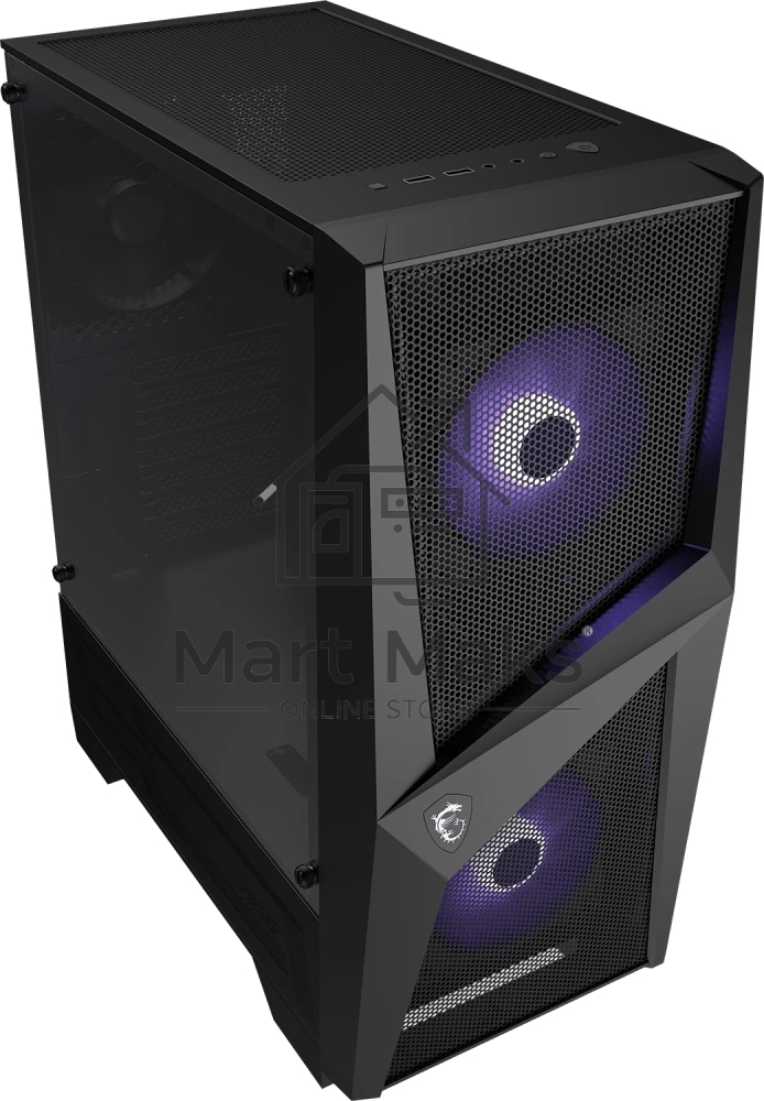 Компьютерный корпус MSI MAG FORGE 100M / mid-tower, ATX, tempered glass side panel / 2x RGB 120mm & 1x 120mm fans inc. / MAG FORGE 100M
