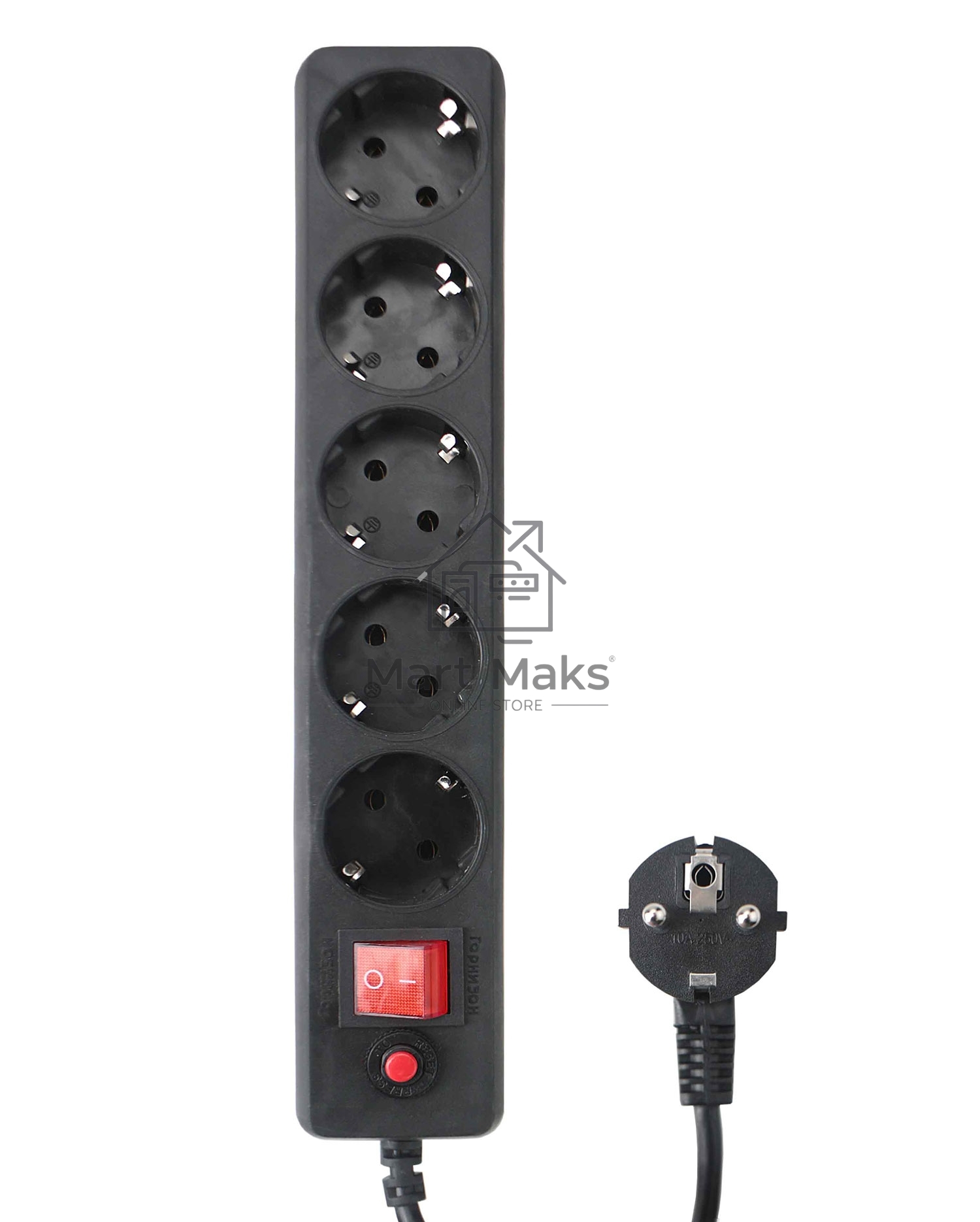 Сетевой фильтр Гарнизон EHLB-1 5р 10А 1.8м черный