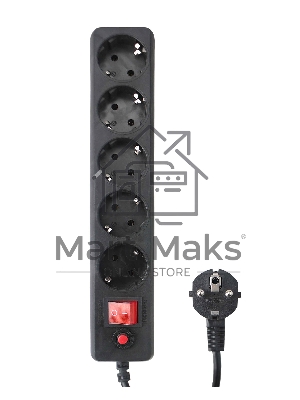 Сетевой фильтр Гарнизон EHLB-1 5р 10А 1.8м черный