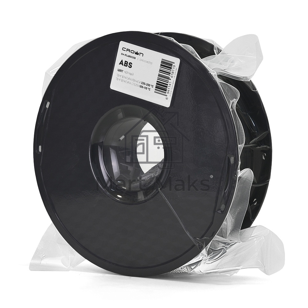 Филамент Crown Micro CM-FILABS020B ABS 1.75 1кг чёрный