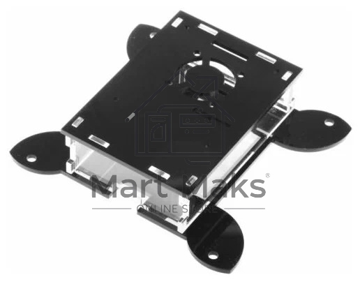 Корпус Qumo, VESA 100x100+вентилятор, Raspberry Pi 4, акрил, black(RS043)