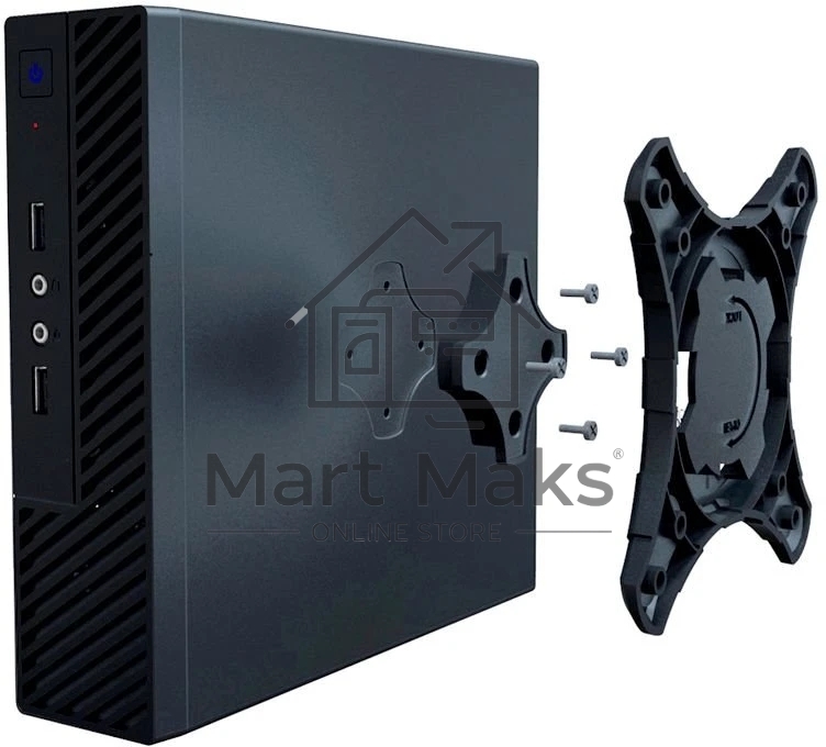 Компьютерный корпус Slim Case Powerman ME100S-BK front fan 4cm, 120W adapter, Mini ITX, VESA