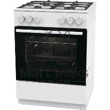 Плита газовая Gorenje GG6A10WFFM белый, конфорок 4 шт, духовка 72 л, 60 см x 85 см x 60 см