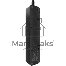 Cетевой фильтр AGNI плоский TP-FD4E-2m-black, 4 розетки Schuko, чёрный, кабель 2 метра, мощность нагрузки 4000 Вт, 16А, заземление, защита от короткого замыкания, сечение кабеля 3 х 1.5 кв.мм., размер 235x54x40 мм.