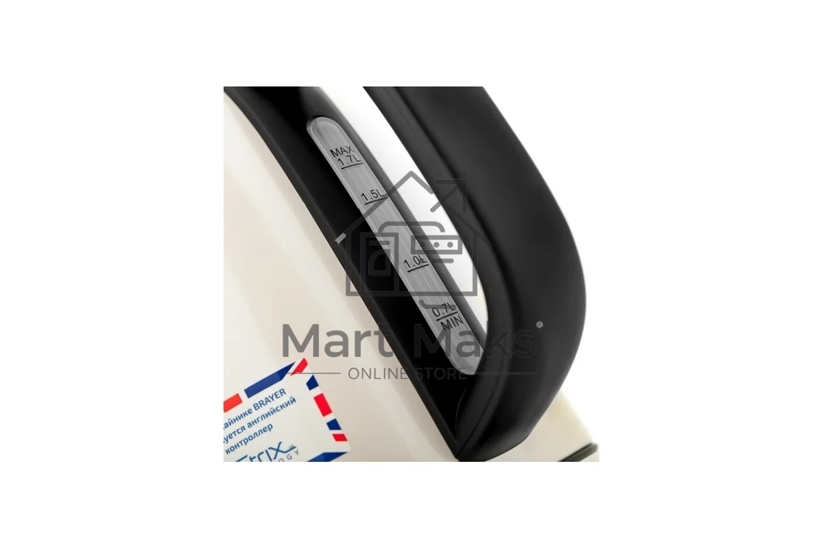 Чайник электрический BRAYER BR1005YE . 2200Вт, STRIX, сталь окраш, термометр,роз.