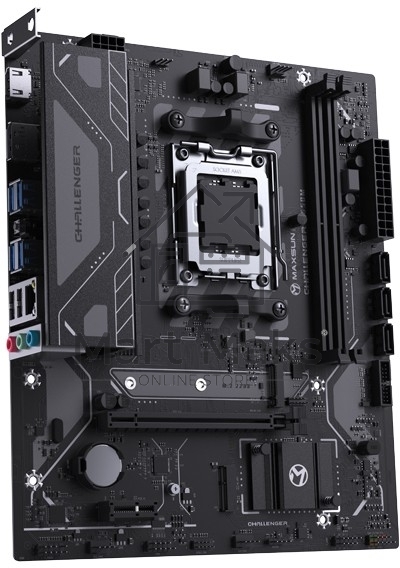 Материнская плата Maxsun Challenger B650M, AM5, AMD B650, 2xDDR5, 3xSATA III, 1xM.2, 1xPCI-E 4.0 x16, 1xDisplayPort, 1xHDMI, 1xRJ-45 1Gb LAN, 2xUSB 2.0, 4xUSB 3.2 Gen 1, 3x3.5 мм, 5.1-канальная, Micro-ATX