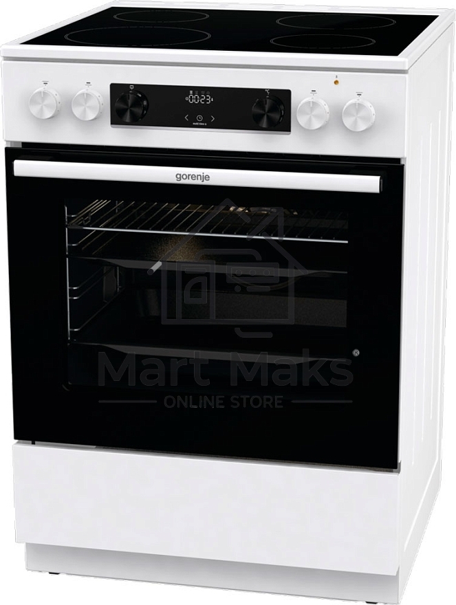 Плита электрическая Gorenje GEC6C40WD белый, конфорок 4 электрических, духовка 71 л, 60 см x 85 см x 60 см