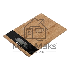 Весы кухонные Blackton Bt KS111 Bamboo, тип управления: сенсорное, дисплей LCD, количество высокочувствительных датчиков: 4, выбор единиц измерения: грамм, унция, фунт:унция, миллилитр (молоко, вода), жидкая унция (молоко, вода), интервал измерения: 1 г, максимальный вес: 5 кг, функция вычета веса тары, индикация перегрузки, индикатор замены батарейки, автоматическое и ручное отключение, автообнуление, материал корпуса: бамбук, нескользящие ножки, источник питания: 2 x AAA, номинальное напряжение: 3 В