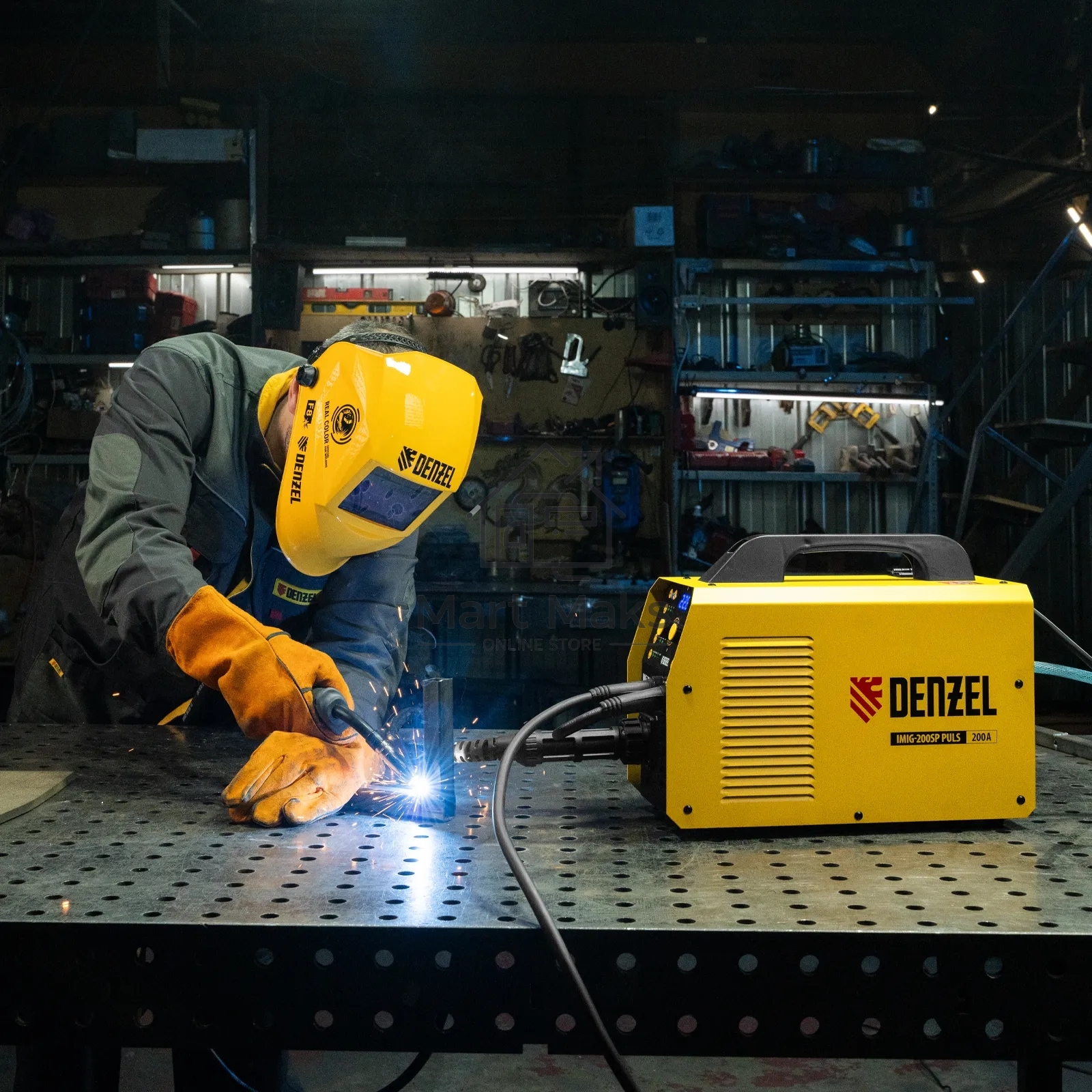 Аппарат инвертор. полуавтомат. cварки Denzel IMIG-200SP Pulse, 200 А, ПВ 60%, катушка 5 кг