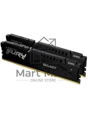 Оперативная память Kingston Fury Beast, DDR5, 16GB (2x8GB), 5600MHz, CL36, DIMM, с радиаторами, черный