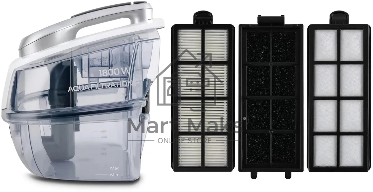Пылесос Vitek VT-1833-01-PR жемчужный, 400/1800 Вт, уборка сухая, пылесборник контейнер, аквафильтр 3.5 л