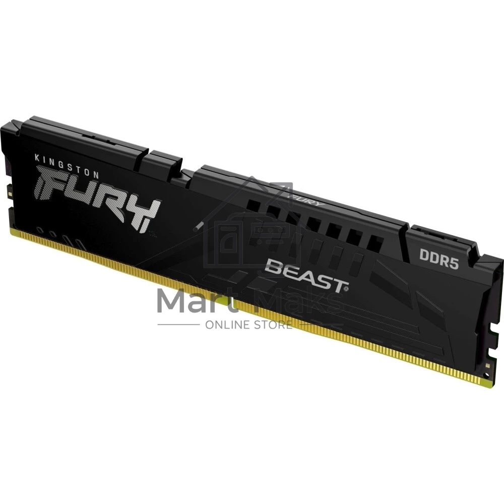 Оперативная память Kingston Fury Beast, DDR5, 16GB (1x16GB), 6800MHz, CL34, DIMM, с радиатором, черный