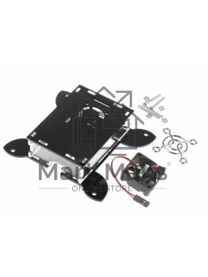 Корпус Qumo, VESA 100x100+вентилятор, Raspberry Pi 4, акрил, черный (RS043)