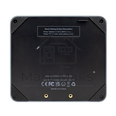 Мини ПК HIPER EXPERTBOX D20 Intel Core i5 1240P(1.7Ghz)/16384Mb/512PCISSDGb/noDVD/Int:Intel Iris Xe Graphics/BT/WiFi/war 1y/0.45kg/Тёмно-серый/Win11Pro + WiFi 6, BT 5.2,металл, VESA 75х75, 100х100