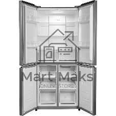 Холодильник Hyundai CM45083F нержавеющая сталь трехкамерный 289/144л морозилка снизу, No Frost, Side by Side