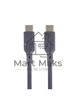 Кабель Type-C to Type-C, silica gel, 1m, 3A, 60W, PD (gray)