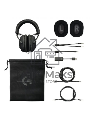 Наушники с микрофоном Logitech G Pro X черный 2м мониторные оголовье (981-000819)