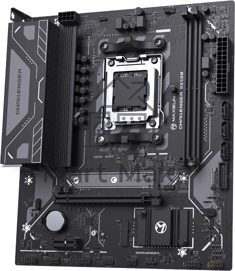 Материнская плата Maxsun Challenger B650M, AM5, AMD B650, 2xDDR5, 3xSATA III, 1xM.2, 1xPCI-E 4.0 x16, 1xDisplayPort, 1xHDMI, 1xRJ-45 1Gb LAN, 2xUSB 2.0, 4xUSB 3.2 Gen 1, 3x3.5 мм, 5.1-канальная, Micro-ATX