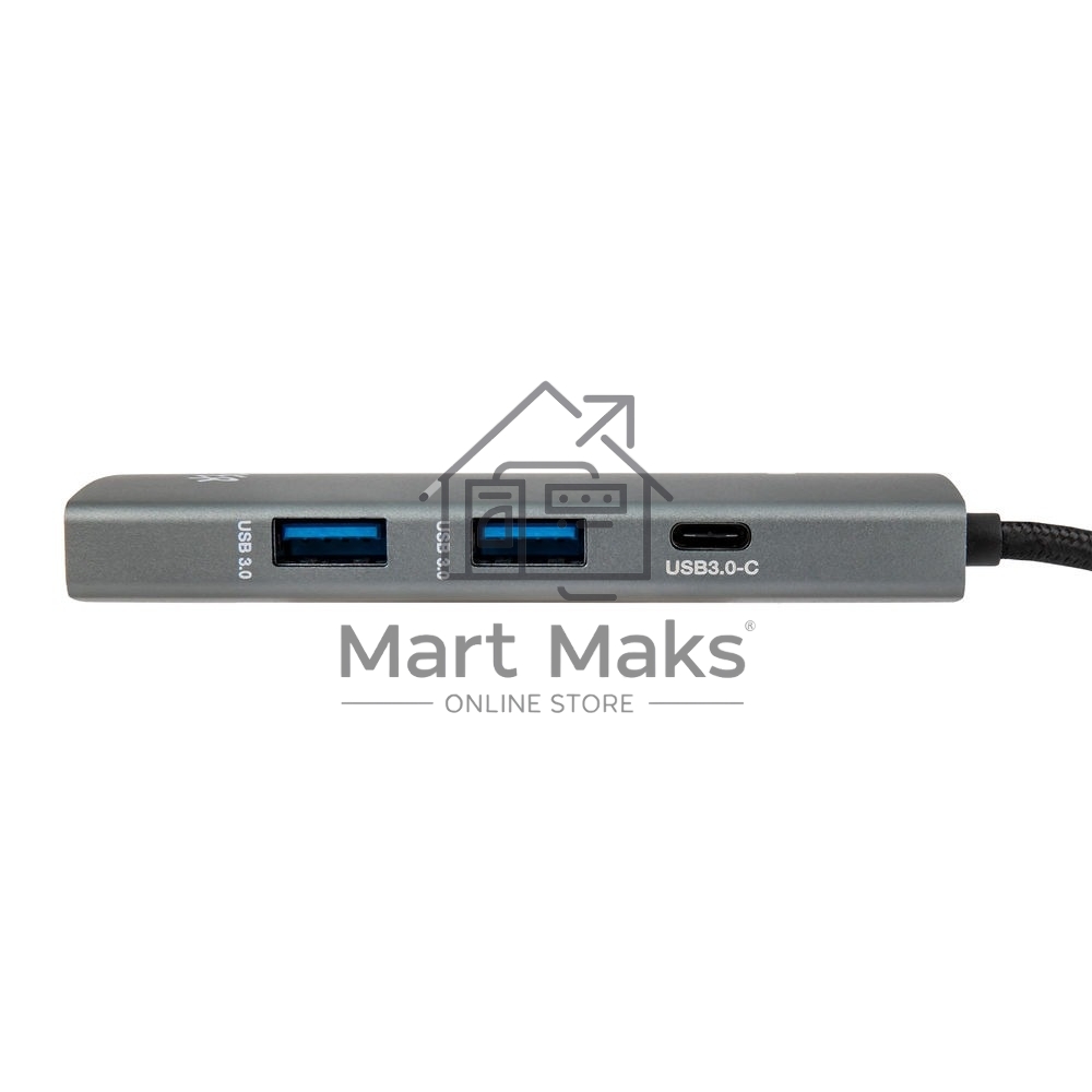 Док-станция HIPER Docking station USB-C HUB 6in1 (1*USB-C 100W PD, 1*HDMI 4K@60Hz, 2*USB-A 3.0 (5Gbps data), 1*USB-C 3.0 (5Gbps data), 1*RJ45 Gb)