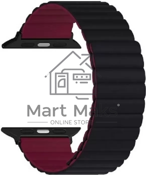Силиконовый ремешок для Apple Watch 38/40/41 mm LYAMBDA ACRUX DSJ-30-40-BW Black/Wine red