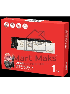Накопитель SSD 1Tb ADATA XPG MARS 980 BLADE, M.2 2280, PCI-E 5x4, R/W -14000/10000 MB/s 3D-NAND