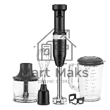 Блендер погружной KitchenAid 5KHBV83EBM с аксессуарами, матовый черный
