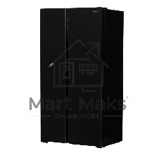 Холодильник Hyundai CS5003F черное стекло двухкамерный 331/165л морозилка сбоку, No Frost, Side by Side