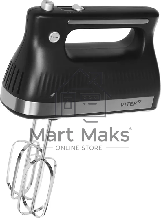 Миксер Vitek VT-HM1001 черный/серебристый, ручной, 700 Вт, 5 скоростей