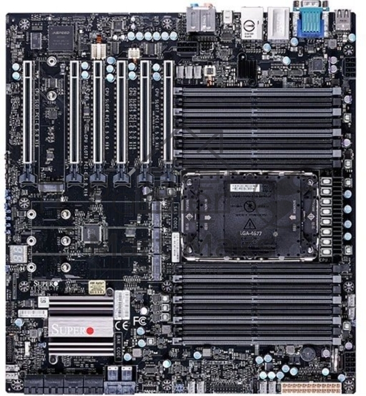 Материнская плата Supermicro X13SWA-TF, LGA4677, Intel W790, 16xDDR5, 8xSATA, 4xM.2 PCIe 5.0, 6xPCIe 5.0 x16, 1xVGA, 1x10GbE+1x1GbE LAN, 2xUSB 2.0+4xUSB 3.2 Gen2+1xUSB Type-C, 3x3.5 мм, 7.1, E-ATX