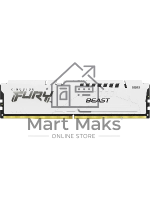 Оперативная память Kingston Fury Beast, DDR5, 32Gb (1x32Gb), 5600MHz, CL36, DIMM, с радиаторами, белый