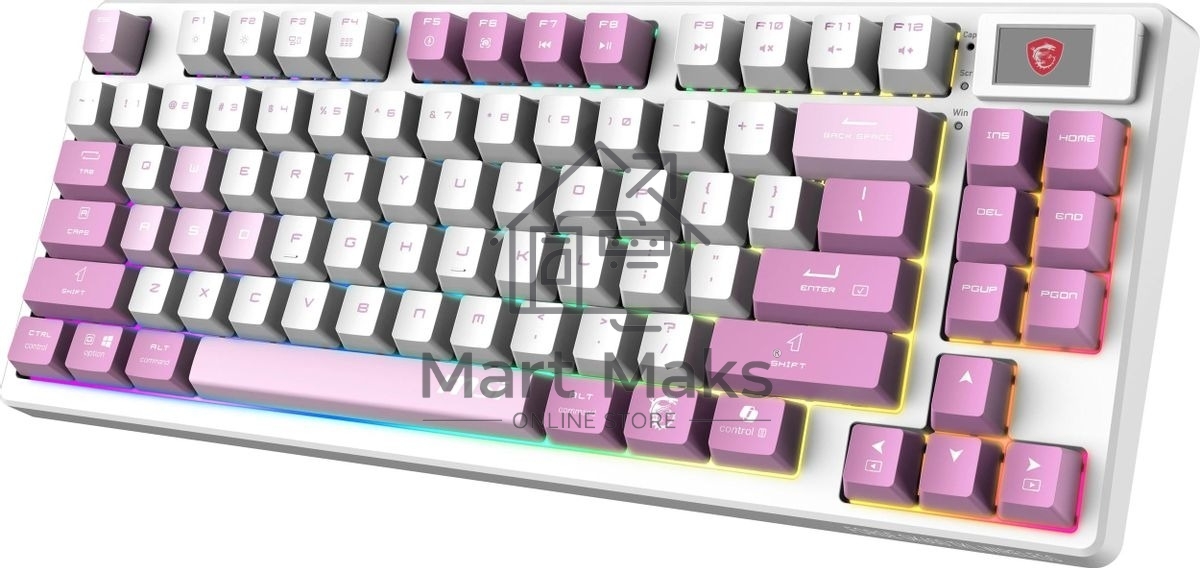 Клавиатура MSI Forge GK600, USB, белый фиолетовый