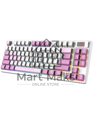 Клавиатура проводная+беспроводная MSI Forge GK600, USB, белый фиолетовый