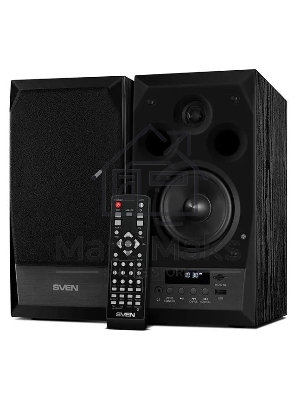 Акустическая система 2.0 SVEN MC-10, чёрный, мощность 2x25Вт (RMS), FM-тюнер, USB/microSD, дисплей, пульт ДУ, Bluetooth SVEN MC-10, чёрный, акустическая система 2.0, мощность 2x25Вт (RMS), FM-тюнер, USB/microSD, дисплей, пульт ДУ, Bluetooth