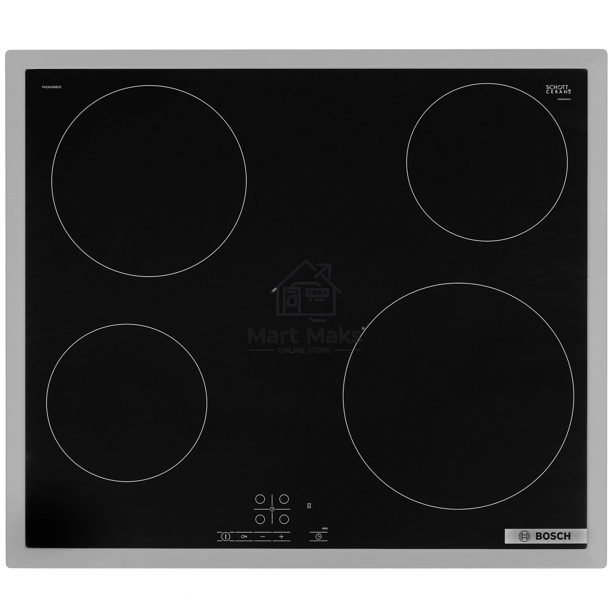 Электрическая варочная поверхность Bosch PKE645BB2E, 4 конфорки, стеклокерамика, 6600 Вт