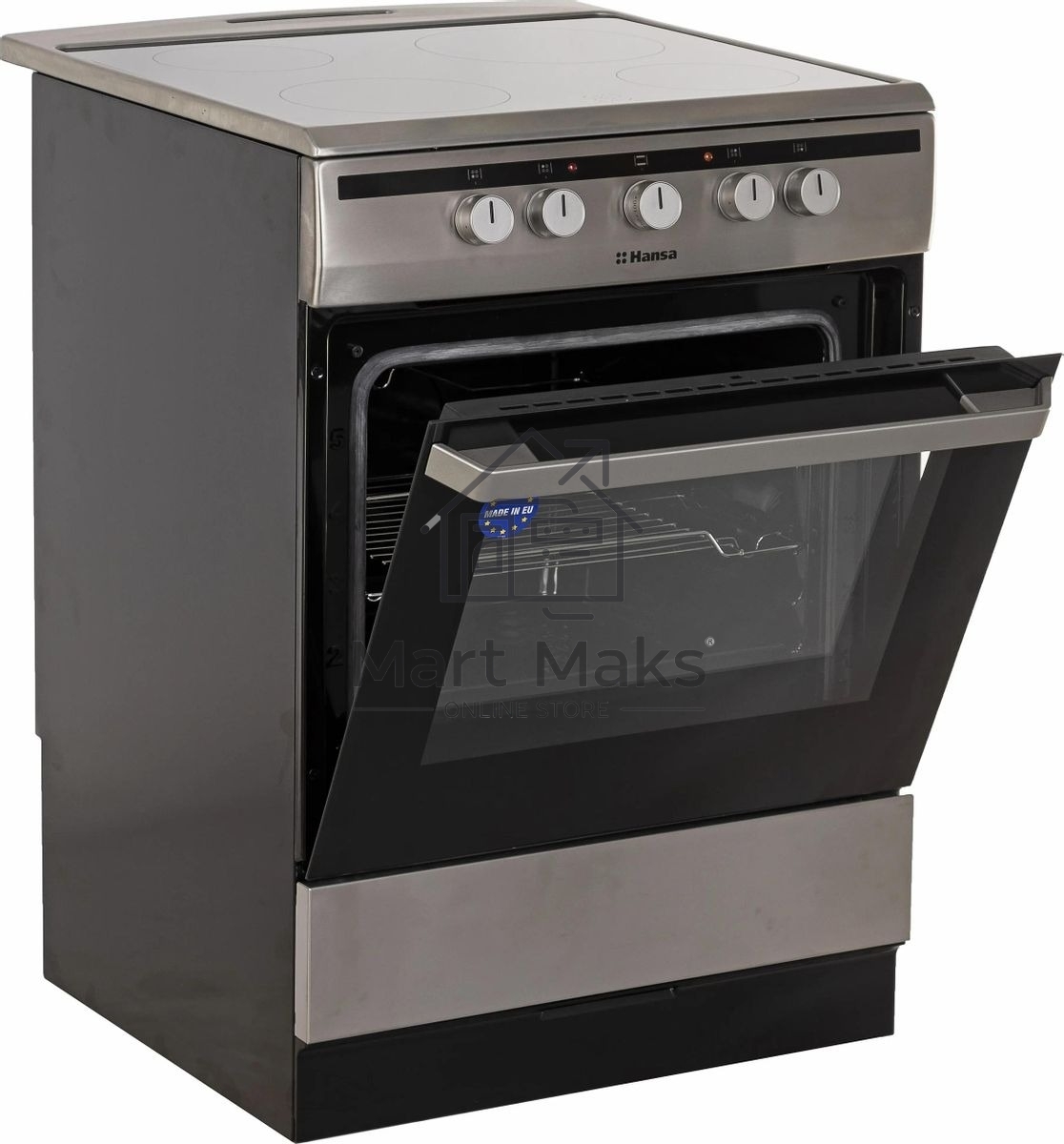 Плита электрическая Hansa FCCX64000 серебристый, конфорок 4 шт, духовка 69 л, 60 см x 85 см x 60 см