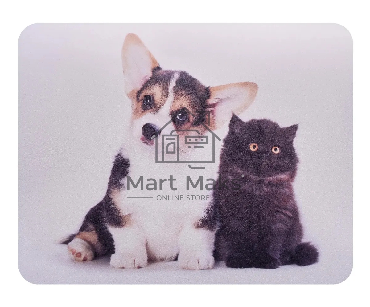 Коврик для мыши Buro BU-M40095 рисунок/котенок и щенок